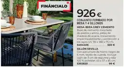 BigMat Conjunto formado por mesa y 4 sillones oferta