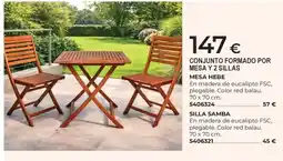 BigMat Conjunto formado por mesa y 2 sillas oferta