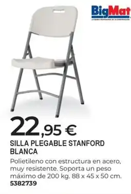 BigMat BIGMAT Silla plegable stanford blanca oferta
