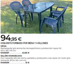 BigMat Conjunto formado por mesa y 4 sillones mesa oferta
