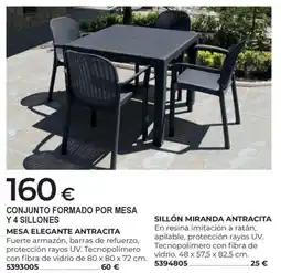 BigMat Conjunto formado por mesa y 4 sillones oferta