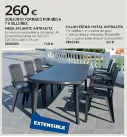 BigMat Conjunto formado por mesa y 6 sillones oferta