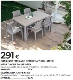 BigMat Conjunto formado por mesa y 6 sillones oferta