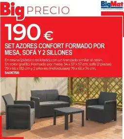 BigMat Set azores confort formado por mesa, sofa y 2 sillones oferta