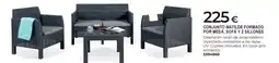 BigMat Conjunto matilde formado por mesa, sofá y 2 sillones oferta