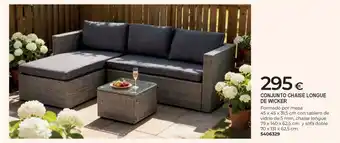 Conjunto chaise longue de wicker