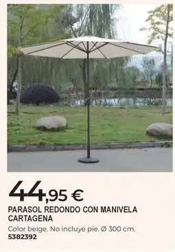 BigMat Parasol redondo con manivela cartagena oferta