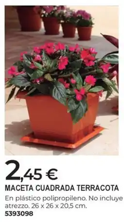 BigMat Maceta cuadrada terracota oferta