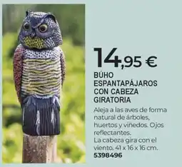 BigMat Búho espantapájaros con cabeza giratoria oferta