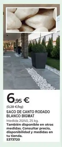 BigMat BIGMAT Saco de canto rodado blanco oferta