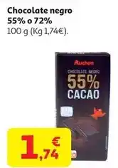 Alcampo Chocolate negro 55% cacao auchan 150 g oferta