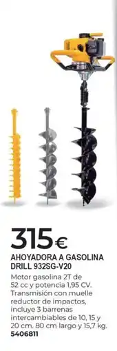 BigMat Ahoyadora a gasolina drill 932sg-v20 oferta