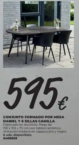 BigMat Conjunto formado por mesa daniel y 6 sillas camilla oferta