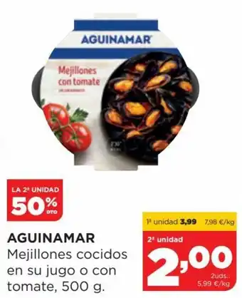 Alimerka Aguinamar Mejillones Cocidos En Su Jugo o Con Tomate, 500 g. oferta