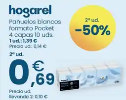 Clarel Hogarel Pañuelos blancos formato Pocket 4 capas oferta