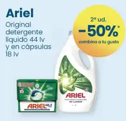 Clarel Ariel Original detergente líquido 44 lv y en cápsulas 18 lv oferta