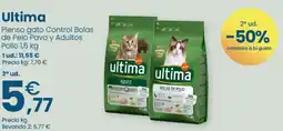 Clarel Ultima Pienso gato Control Bolas de Pelo Pavo y Adultos Pollo oferta
