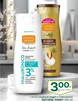 Supermercados Dani NATURAL HONEY Loción corporal argán o hialurónico oferta