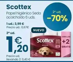 Clarel Scottex - papel higienico seda acolchado oferta