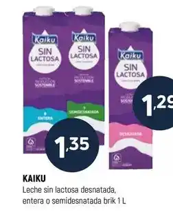 Coviran Kaiku - leche sin lactosa desnatada, entera o semidesnatada oferta