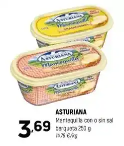 Coviran La asturiana - mantequilla con o sin sal barqueta oferta