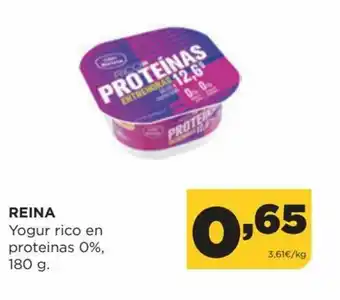 Alimerka Reina Yogur Rico En Proteinas 0%, 180 g. oferta