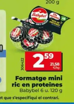 Dia BABYBEL Formatge mini ric en proteïnes oferta