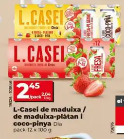Dia L-CASEI de maduixa / de maduixa-plàtan i coco-pinya oferta