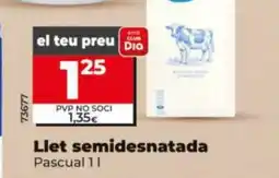 Dia PASCUAL Llet semidesnatada oferta