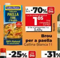 Dia GALLINA BLANCA Brou per a paella oferta