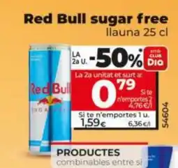Dia RED BULL sugar free oferta