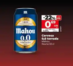 Dia MAHOU Cervesa 0,0 torrada oferta