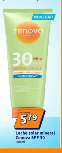 Action Leche solar mineral Zenova SPF 30 oferta