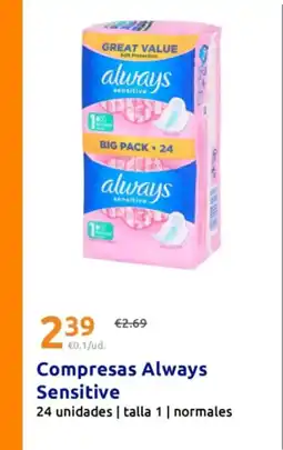 Action Compresas Always Sensitive oferta