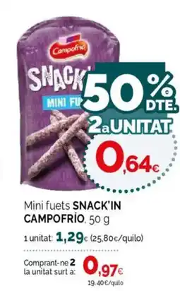 Condis SNACK'IN CAMPOFRÍO Mini fuets oferta