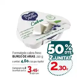 Condis BURGO DE ARIAS Formatgde cabra fresc oferta