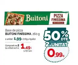 Condis BUITONI FINÍSSIMA Base de pizza oferta