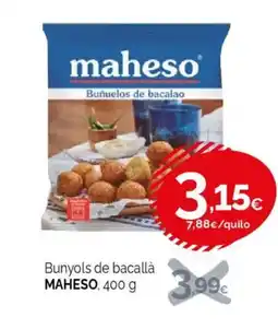 Condis MAHESO Bunyols de bacallà oferta