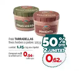 Condis TARRADELLAS Paté fines herbes o pebre oferta