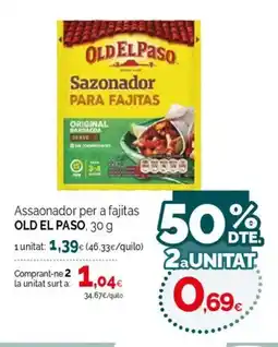 Condis OLD El PASO Assaonador per a fajitas oferta