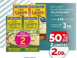 Condis GALLINA BLANCA Brou casolà de pollastre o verdures oferta