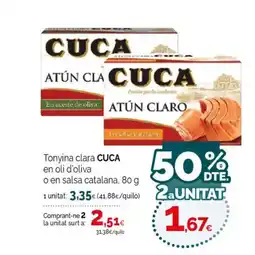 Condis CUCA Tonyina clara en oli d'oliva o en salsa catalana oferta