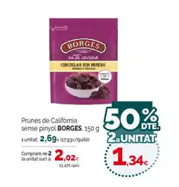Condis BORGES Prunes de Califòrnia sense pinyol oferta