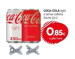 Condis COCA-COLA light o sense cafeïna llauna oferta