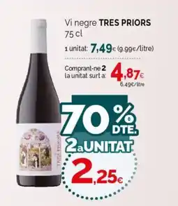 Condis TRES PRIORS Vi negre oferta