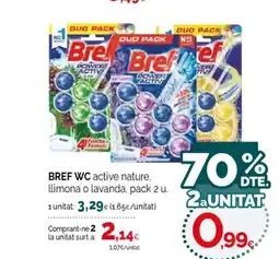 Condis BREF WC active nature, llimona o lavanda, pack 2 u oferta