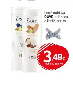 Condis DOVE Loció nutritiva, pell seca o karité oferta