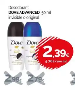 Condis DOVE ADVANCED Desodorant invisible o original oferta