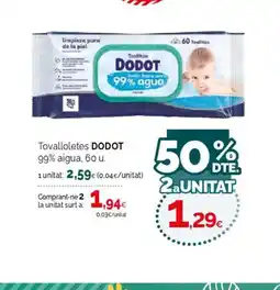 Condis DODOT Tovalloletes 99% aigua oferta