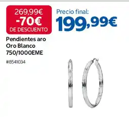 Costco Pendientes aro Oro Blanco 750/1000EME oferta